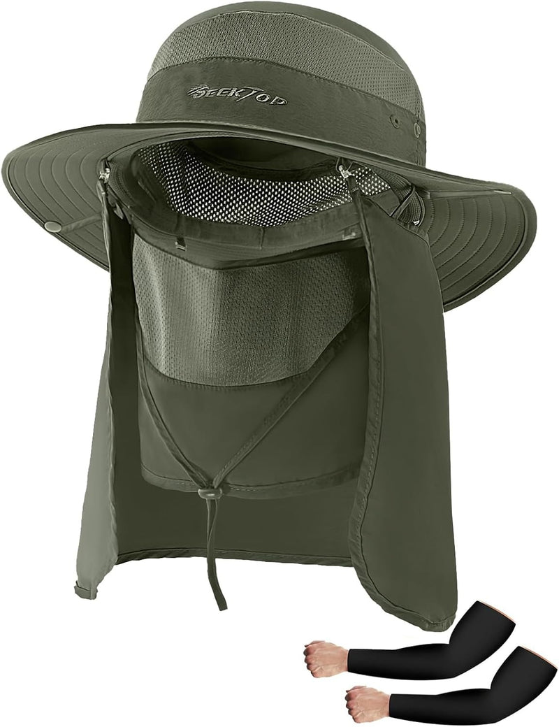 Sombrero de pescador con visera para acampar y solapa para el cuello