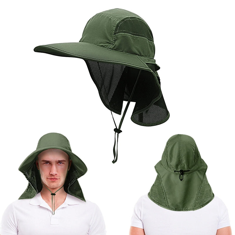 Sombrero de pescador con visera para acampar y solapa para el cuello