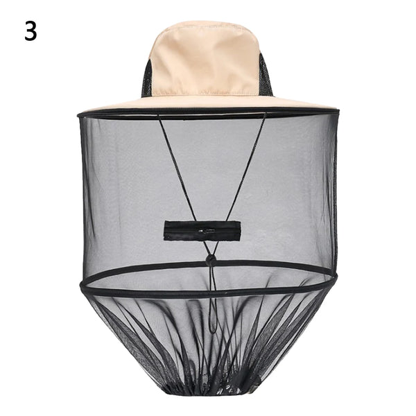 Sombrero de pesca plegable antimosquitos