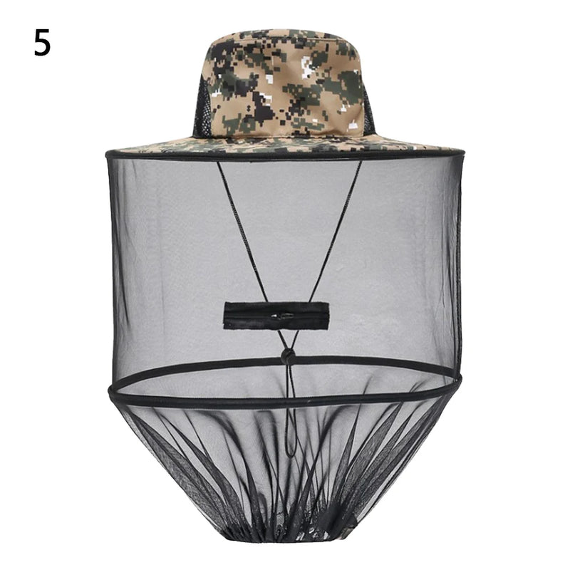 Sombrero de pesca plegable antimosquitos