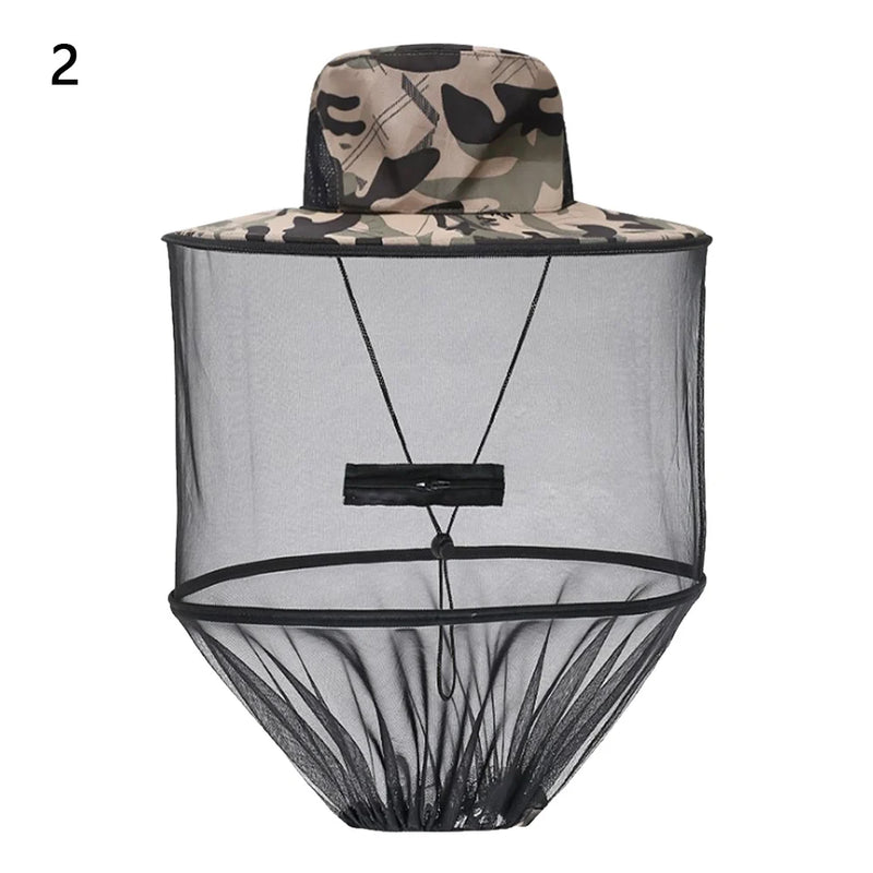 Sombrero de pesca plegable antimosquitos